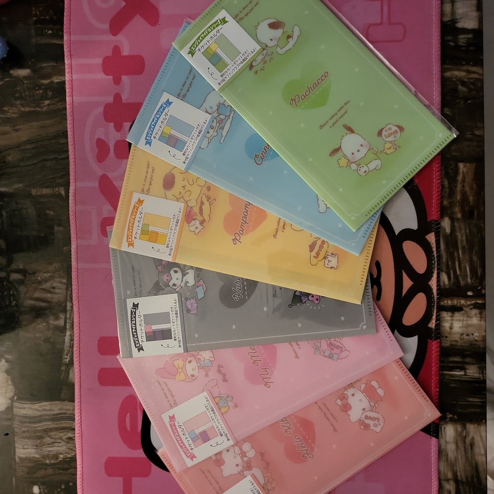 Hello Kitty 6  POCKET/PASSPORT/PAPER HOLDER  Pompompurin,Cinnamoroll, Pochacco